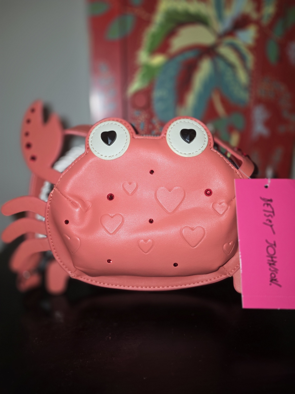 Betsey Johnson Coral Crab Crossbody Bag